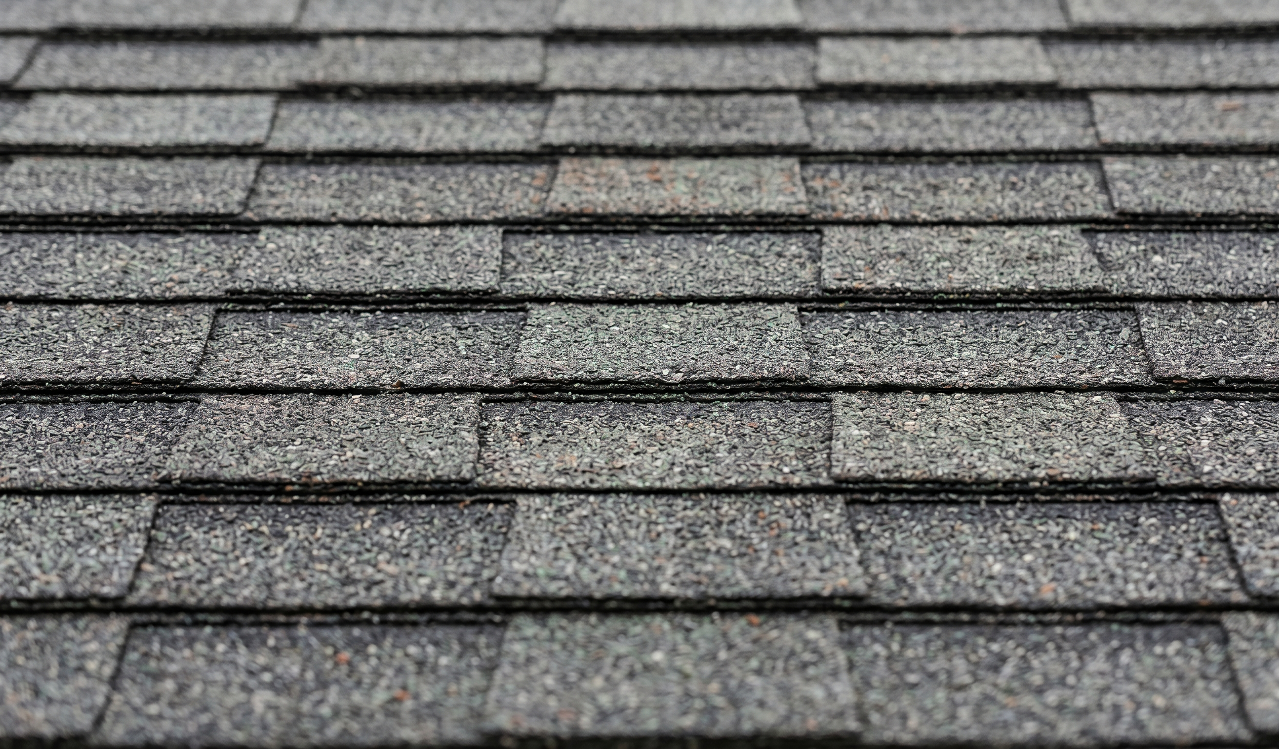 Architectural asphalt shingles on a residential roof