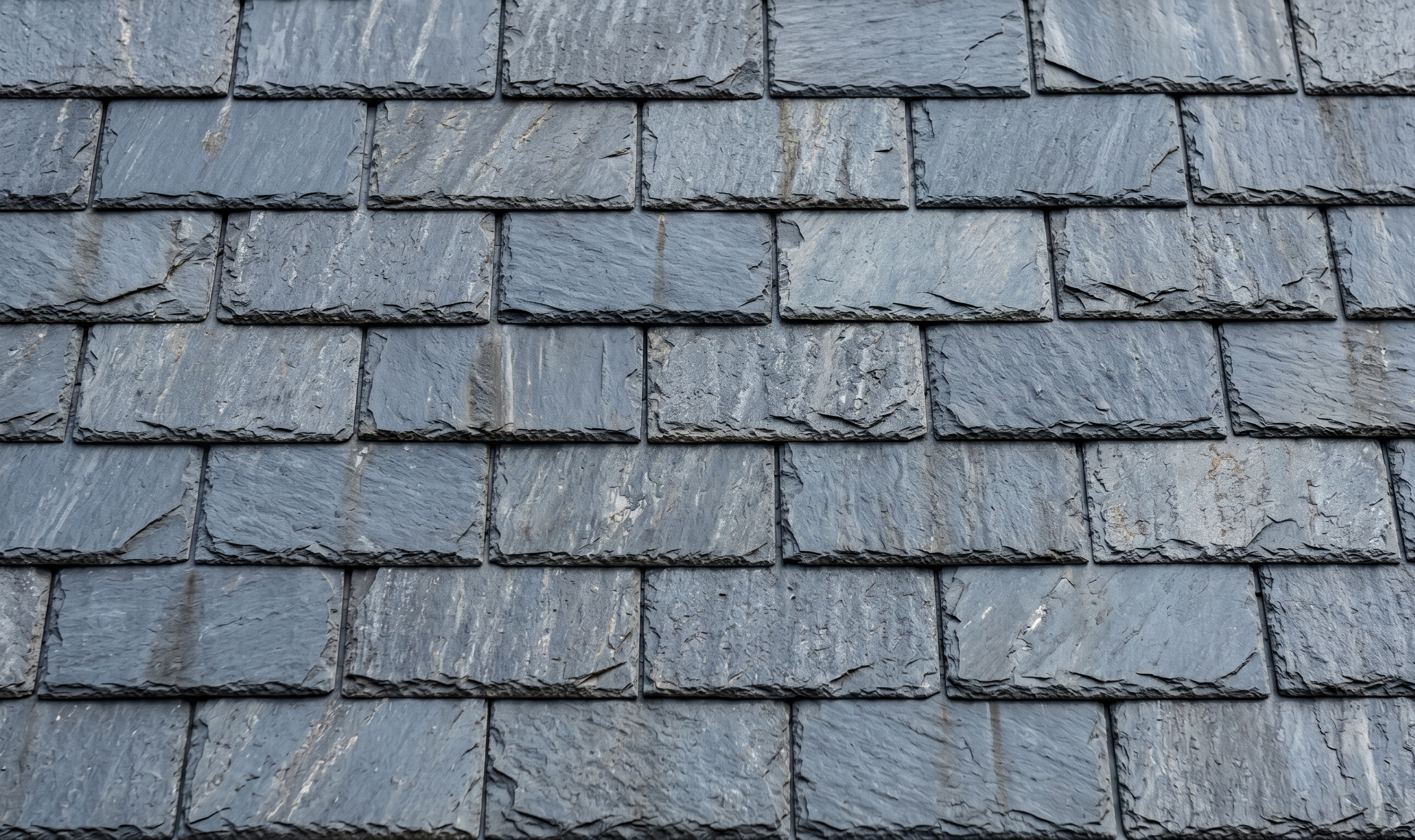 Natural slate tile roofing on a heritage home